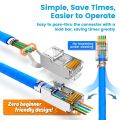 AMPCOM CAT7 RJ45 Connector, Pass Through STP RJ45 Ethernet Plug with 1.5mm Load Bar for Cat 6A / 7 Network Cable - 10/30 Pack.