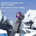 Foldable Handheld Small USB Charging Fan Refrigeration Fan Folding Portable Turbo Mini Semiconductor Ice Pack Small Fan. 