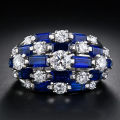 Huitan New Trendy Women Ring with Blue/White CZ Full Bling Iced Out Female Wide Rings for Party Statement Jewelry Drop Shipping. 
