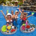 1Pc Inflatable Food Tray Ice Bar For Swimming Pool Iced Porous Party Ice Storage Tank Fruit Beverage Bucket Harmless Holder Pool. 