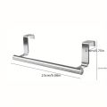 1pcs/kitchen stainless steel single pole towel rack cabinet door back rag hanger bathroom punch-free towel rod hanger. 