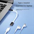 3.5mm Female Headphone Jack Adapter Type C Earphone Adapter Type C Round Head Adapter Cable Earphone Audio Adapter Cable.
