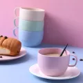 Milk Cup European-style Coffee Mug Eco-friendly Wheat Milk Cup Milk Breakfast Tea Mug Mug Simple Drinking Cup Coffee Cups. 