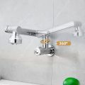 360° Rotation Chrome Kitchen Faucet Sink Basin Wall Mounted Single Cold Water Tap Bathroom Faucet Single Hole Kitchen Faucets. 