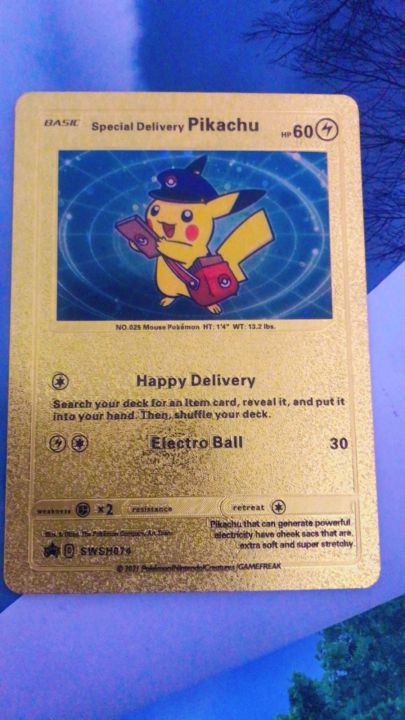 Pokemon card golden special delivery Pikachu