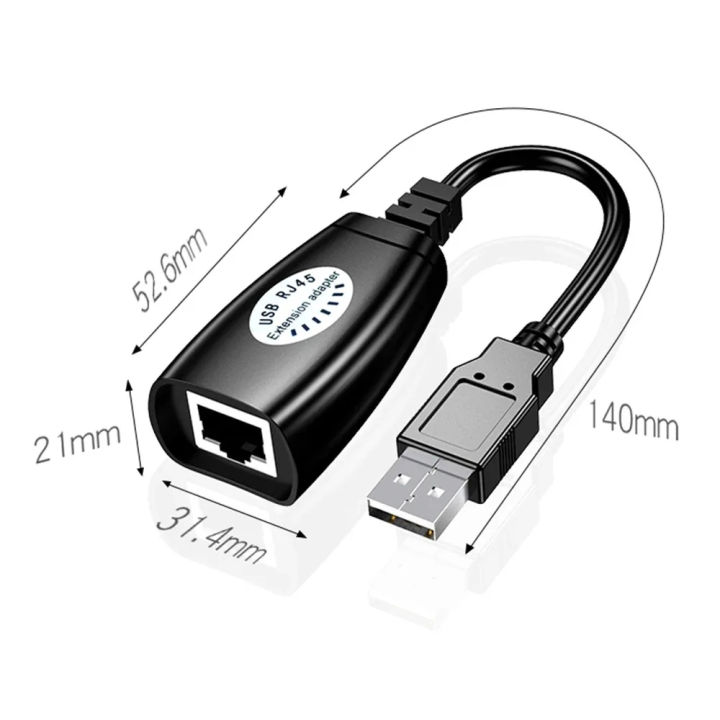 2Pcs%20USB%20to%20RJ45%20LAN%20Cable%20Extension%20Adapter%20Extender%20Over%20Cat5%20RJ45%20Cat6%20Patch%20Cord%20Black%20Networking%20Accessories%20-%20Image%202