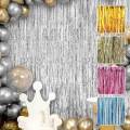2M Rain Curtain Birthday Wedding Scene Layout Holiday Party Background Wall Decoration Bright Rain Door Curtain.