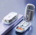 3in1 Medicine Cutter Precise Cutting Into Half / Third / Quarter Drug Divider Organizer Portable Tablet Splitting Pills Splitter.