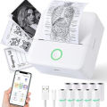 Mini Wireless Bluetooth Label Printer 57mm Thermal Sticker School Home Text Photo Wrong Question Printing Sticker Consumables. 