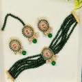 Charming Zarcon jewellery choker set with earrings and tika traditional design for girls and woman. 