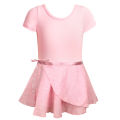 Popular Toddler Gymnastics Leotard for Girls Dance Short Sleeve Dancewear with Skirt Ballerina Ballet Dress Outfit. 