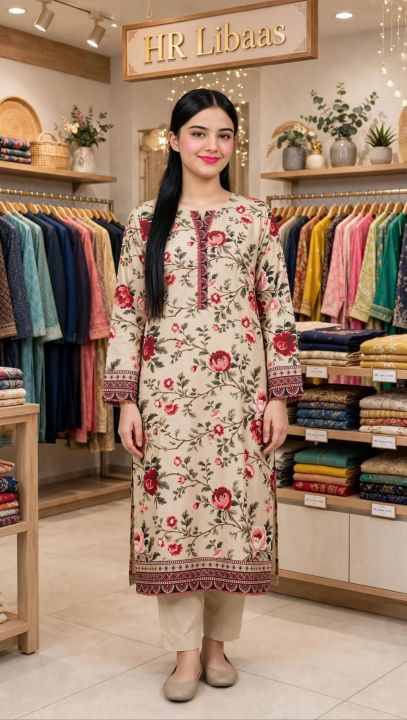 HR libaas 2 piece premium stitched suit khadar