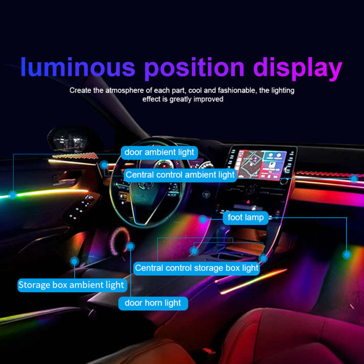 New Design Matt Black Symphony Full Colors Light Strip Hidden LED Car ...