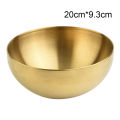 Gold Stainless Steel Fruit Salad Bowls Soup Rice Noodle Ramen Bowl Kitchen Tableware Utensils Food Container Mixing Bowls. 