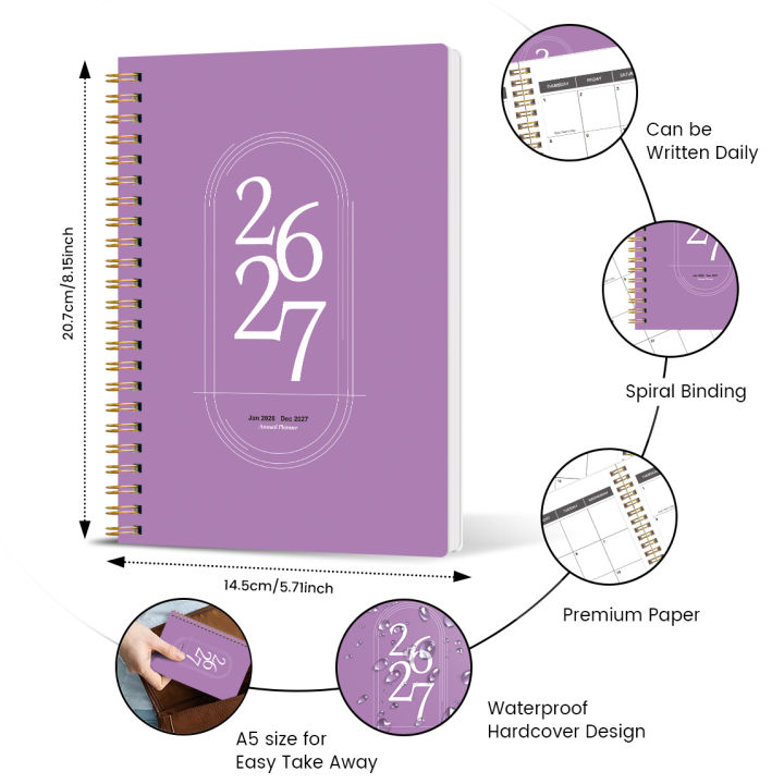 TREES%20Notebook%20Promotion%202026-2027%20A5%20Weekly%20&%20Monthly%20Planner%20,Gold%20coil%20binding,%20purple%20minimalist%20notebook%20-%20Image%202