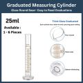 25ml Glass Measuring Cylinder Graduated ( 1 to 6 Pcs ) | Borosilicate 3.3 Heat & Chemical Resistant Glassware | Precise Liquid Measurement Tool for Kitchen, Educational Learning, DIY Projects, Home Experiments, Industrial & Household Use. 