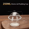 50/100Pcs 250ML Disposable Salad Cup Transparent Plastic Dessert Cups Bowls Container with Dome/Flat Lids for Ice Cream Cupcake.