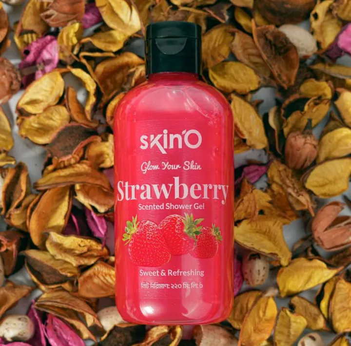 skinO Strawberry Scented Shower Gel - 220ml to all skin type