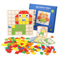 Wooden Montessori 120pcs PuzzleToys Mosaic Color Shapes Sensory Game Early Educational Toy Jigsaw Pattern Blocks for Toddler's. 