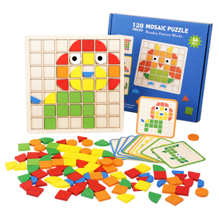 Wooden%20Montessori%20120pcs%20PuzzleToys%20Mosaic%20Color%20Shapes%20Sensory%20Game%20Early%20Educational%20Toy%20Jigsaw%20Pattern%20Blocks%20for%20Toddler's%20-%20Image%205
