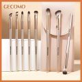 GECOMO 8 Pieces Soft Synthetic Eye Makeup Brush Set with PU Bag For Blending Eyeshadow Eyeliner Crease Eyebrow Brightening Eye. 