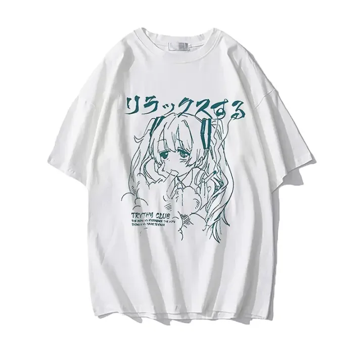 Women%20Clothing%20Women's%20T%20Shirt%20Y2k%20Japanese%20Harajuku%20Graphic%20Kawaii%20T%20Shirts%20Anime%20Print%20Oversized%20T%20Shirt%20Plus%20Size%20-%20Image%204