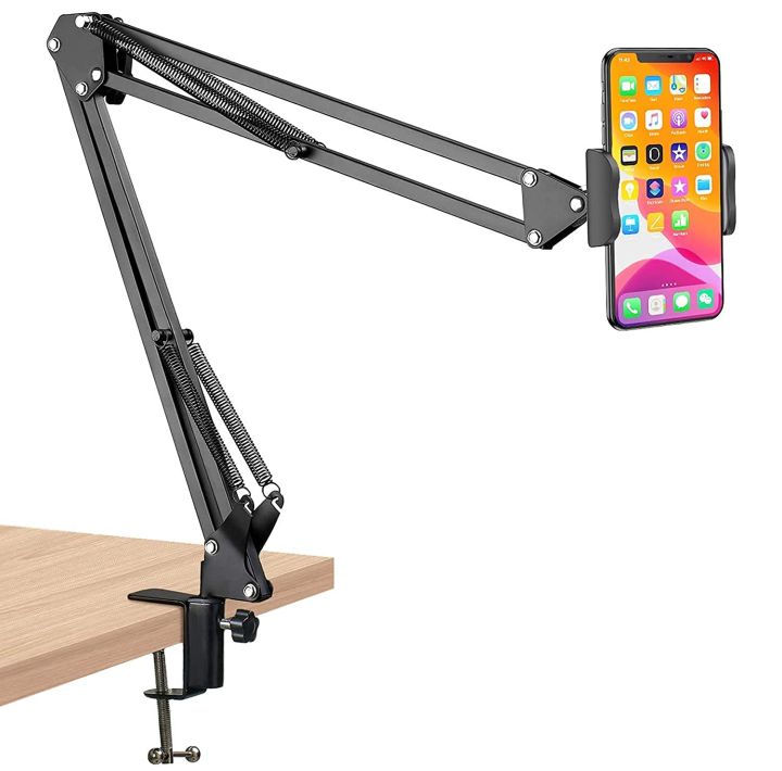 Overhead Phone Video Stand Phone suspension stand scissor arm comes with phone clip and ball head camera mount fitting well cell phone