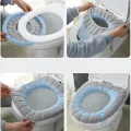Winter Warm Toilet Seat Cover Mat Bathroom Toilet Pad Cushion With Handle Thicker Soft Washable Closestool Warmer Accessories. 