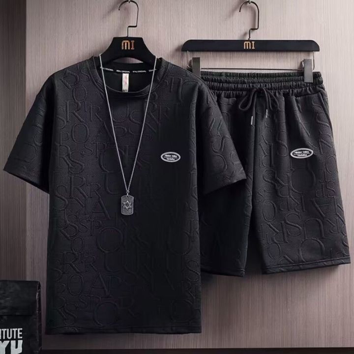 Trendy%20White%20Casual%20Suit%20Men's%20Fashionable%20Two%20Piece%20Set%20Korea%20Summer%20Simple%20Style%20Fitting%20Short%20Sleeve%20Business%20Attire%20-%20Image%203