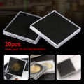 20PCS Plastic Square Coin Holder Capsules Container Coin Transparent Gaine Small Round Coin Protection Box Display 20mm-40mm. 