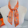 Korean Summer New Luxurious Check Female Decoration Twill Long Ribbon Binding Bag Silk Ribbon Hair Belt Hot Selling Small Scarf.