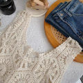 Crochet Tank Top for Women Sheer Open-work Sleeveless Crop Knit Top Blouse Summer Boho Vacation Coverup Outfit. 