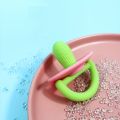 Silicone Teether Ring, Pacifier Type Teething Tool, Soft Molar Stick with Massage Dot.