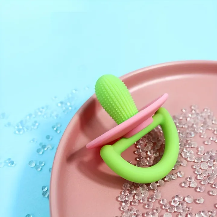 Silicone%20Teether%20Ring,%20Pacifier%20Type%20Teething%20Tool,%20Soft%20Molar%20Stick%20with%20Massage%20Dot%20-%20Image%204