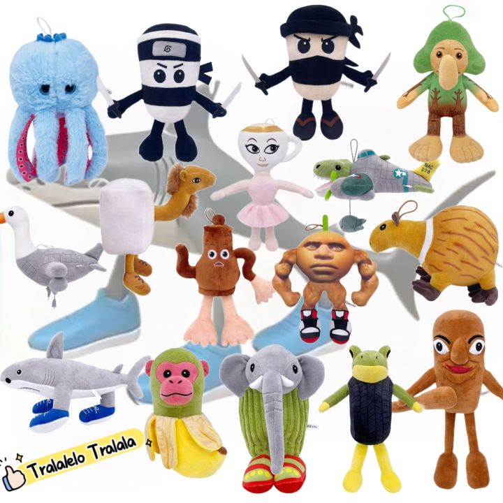 Tralalelo Tralala Plush Tungtungtung Italian Brainrot Al Tralalero Tralala Plush Doll Stuffed Soft Pillow Custom Toys