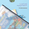 12-Piece Plastic Mesh Zip File Bag, Waterproof and Tear-Resistant File Folder, Multi-Size Zip File Bag for School Office Home Tr.