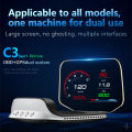 Hud Obd C3 Universal Digital Board OBD2 Display Gps Speedometer Headup Display Multifunction Screen Temperature Achometer Rpm. 