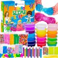 pack of 12 slime multicolor 6 glitter bottle orbeez animals and balls / foam clay icecream stick pack. 