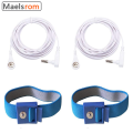 Grounding Blue Wrist Band (2 Sets) For Healthy Earthing Energy With 2 Straight Cords (16‘ Full Length) Grounding Without Mats. 