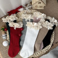 New Winter Autumn Baby Girls Knee High Socks Lace Ruffle Long Sock Cotton Kids Toddlers Princess Christma Socken For 0-5Years.