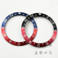 38mm Black Blue Red Yellow Green Purple Aluminum GMT Bezel Sloping Diving Watch Insert Watch Replace Watch Bezel Inserts Ring. 