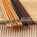 5 Pairs Reusable Chinese Wooden Chopsticks Natural Wooden Chopsticks Tableware Pizza noodle tools 5 colorsr Chinese Bag. 