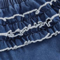 Baby Girl 2Pcs Summer Outfits Ruffle Sleeveless Bowknot Embroidery Denim Romper with Headband Set Newborn Clothes. 