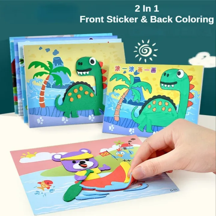 10Pcs 3D EVA Foam Sticker Puzzle Game DIY Cartoon Animal Craft Toys ...
