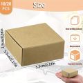 10/20pcs Kraft Mini Cardboard Boxes, 2.16"x2.16"x0.98" - Suitable for Small Business Packaging, Crafts, and Holiday Gifts Boxes. 