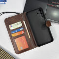 Samsung Galaxy A17 Flip Book Cover - Desert - Premium Leather Wallet Flip Book Cover with Card Slots & Strap. 