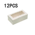 12Pcs Cake Carriers, Square Box With Lid, White Bread Box With Window, For Pies, Donuts, Muffins, Chocolates, Weddings, Parties. 