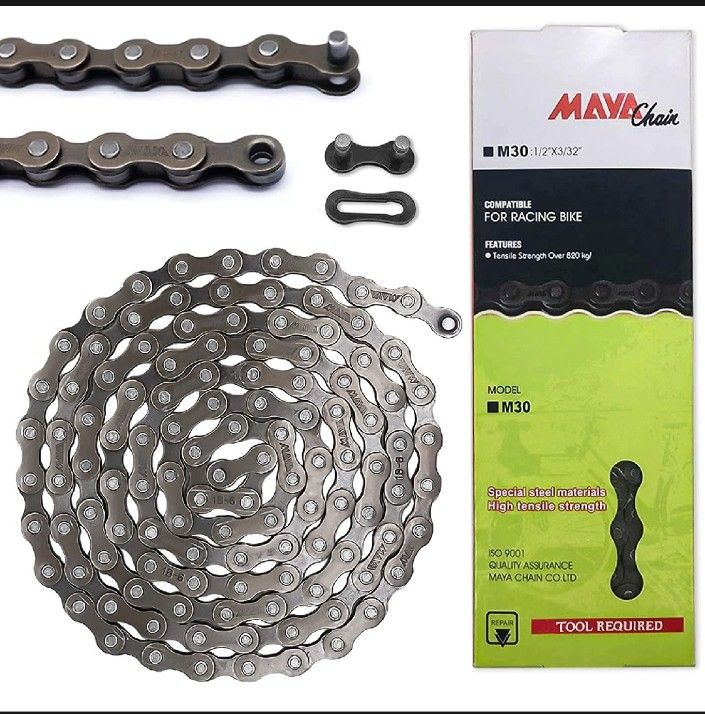 Bicycle Chain . Hycline Bike Chain 6/7/8-Speed,Bicycle Chain 1/2x3/32 Inch,Special Steel for Road Mountain Racing Cycling (116 Links)