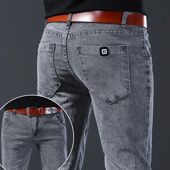Men Elastic Stretch Tight Fit Versatile Youth Slim Male Skinny Jeans Pants Trouser Men Korean Fashion Brand Comfort Pants