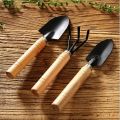3-Piece Mini Garden Tool Set – Shovel, Rake, Spade with Wooden Handles for Plants & Weeding. 